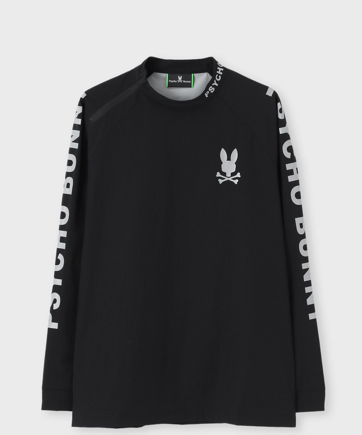 Psycho Bunny モックネック　ロンティー　ダークグレー WEB限定]リラックスフィット モックネックロングスリーブTシャツ