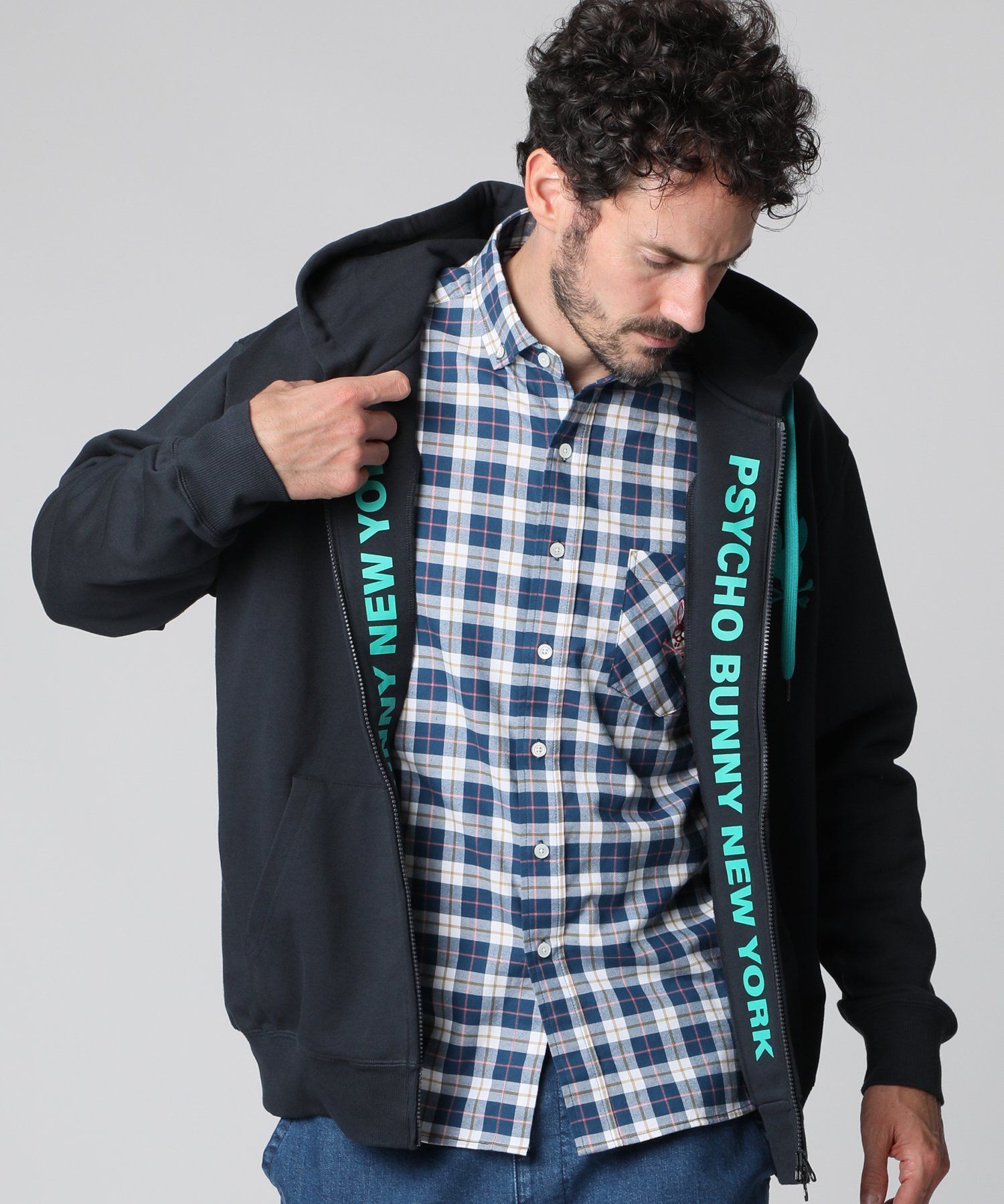 ピマ裏毛 フォントロゴ ジップパーカ｜Psycho Bunny｜サイコバニー