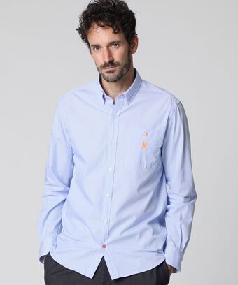 ネオンボタン ストライプ 　シャツ