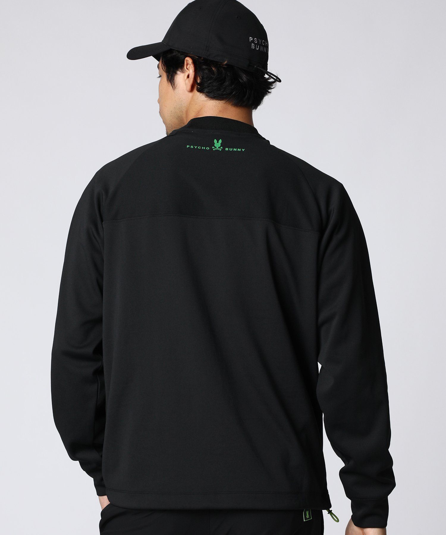 新品、タグ付き! Psycho Bunny ブラック 長袖ポロシャツ L GOLF]ダブルフェイス 長袖ラグランショートモックネック｜Psycho Bunny