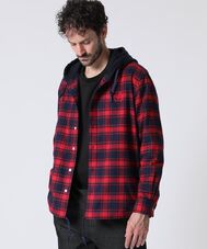フーディ フランネルチェック シャツ