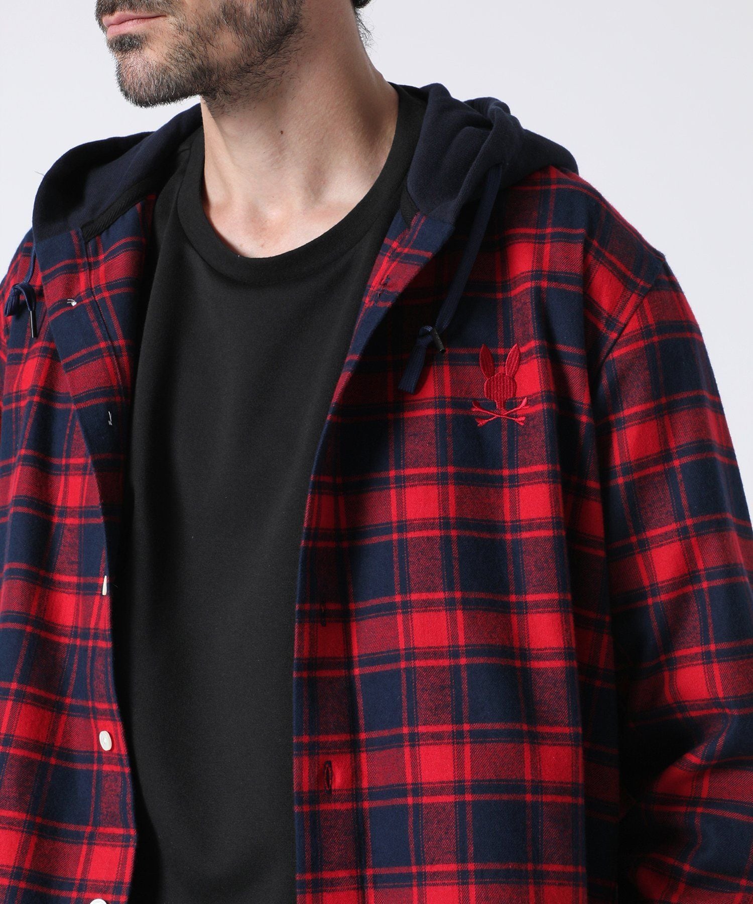 syudou フードフランネルチェックシャツ 即日発送】syudou フードフランネルチェックシャツ Mサイズ 美学