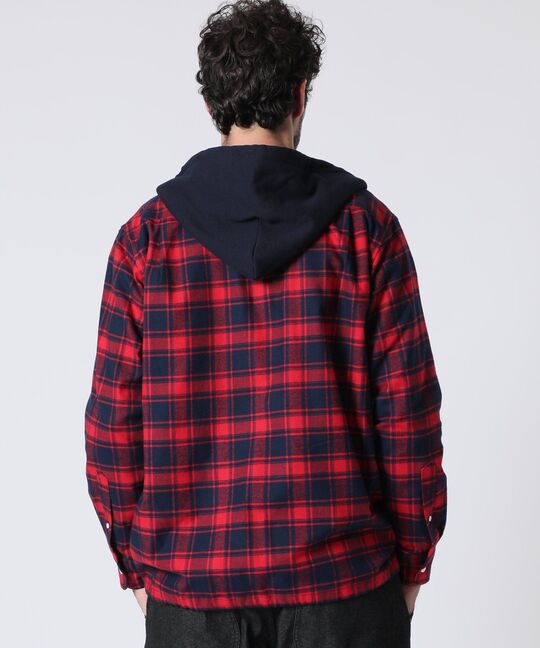 フーディ フランネルチェック シャツ