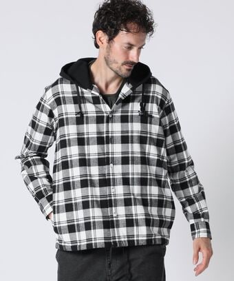 フーディ フランネルチェック 　シャツ
