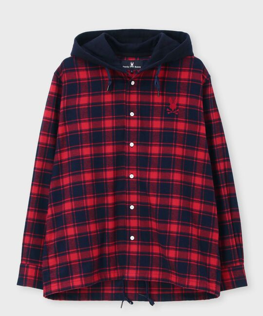 フーディ フランネルチェック シャツ