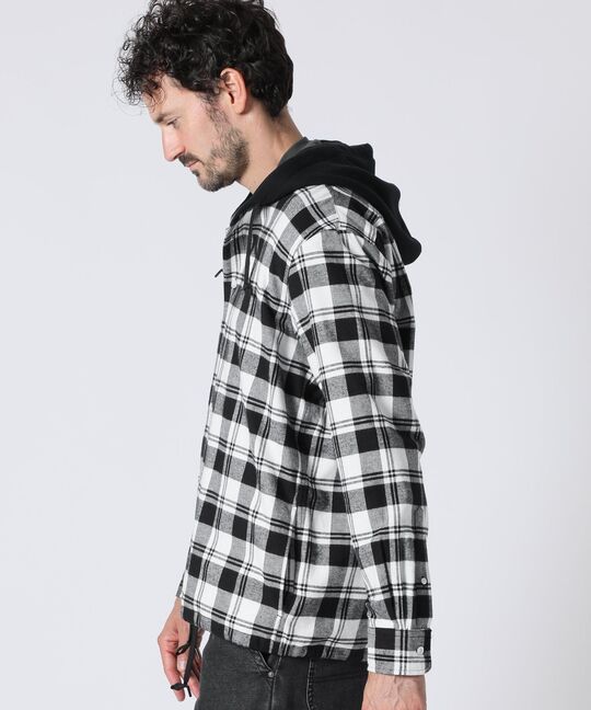 フーディ フランネルチェック シャツ