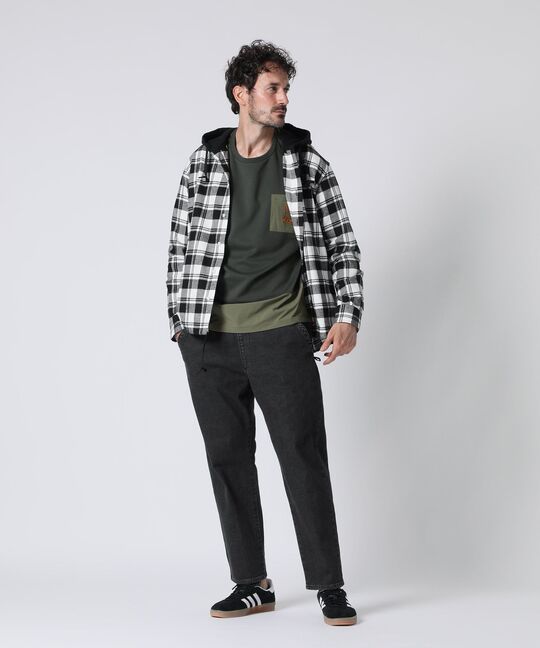 フーディ フランネルチェック シャツ