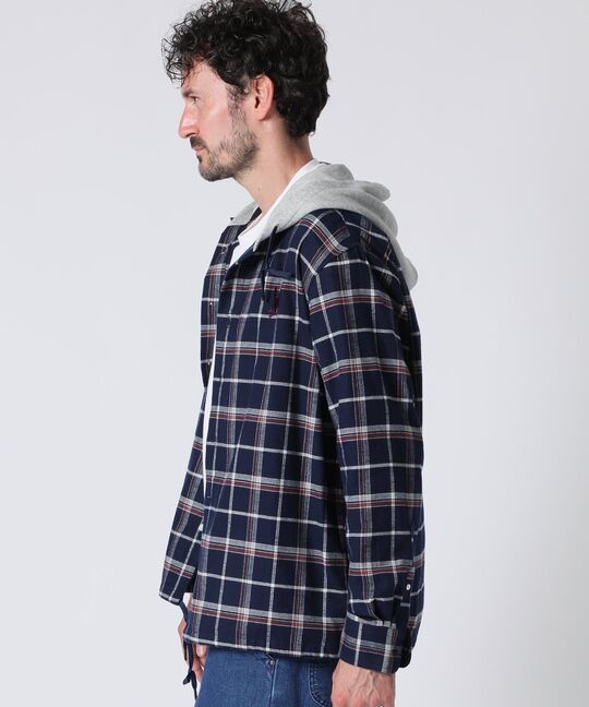 [WEB限定]フーディ フランネルチェック シャツ