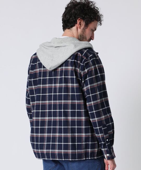 [WEB限定]フーディ フランネルチェック シャツ