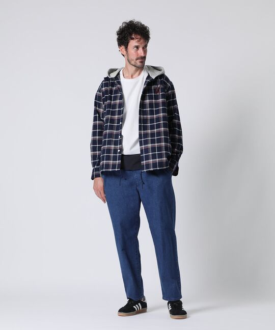 [WEB限定]フーディ フランネルチェック シャツ