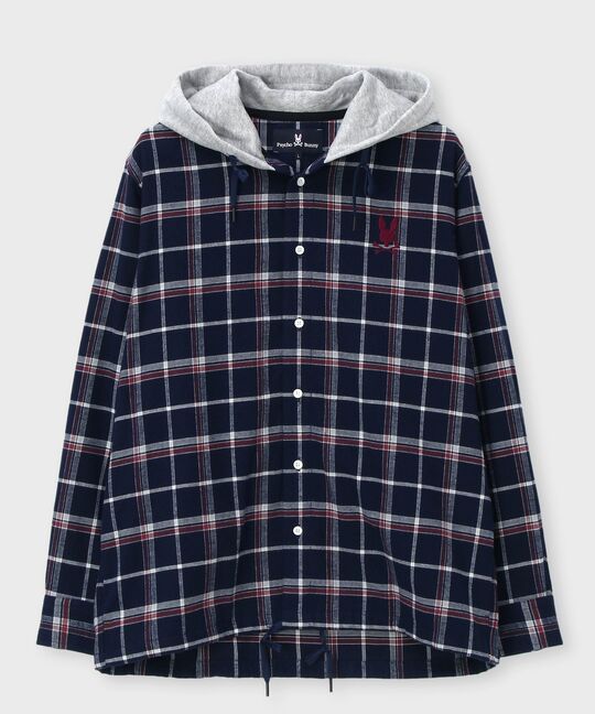 [WEB限定]フーディ フランネルチェック シャツ