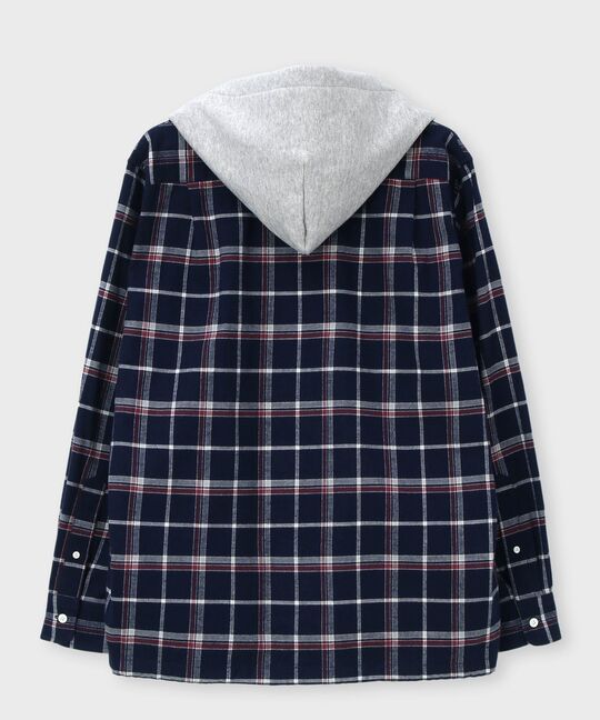 [WEB限定]フーディ フランネルチェック シャツ