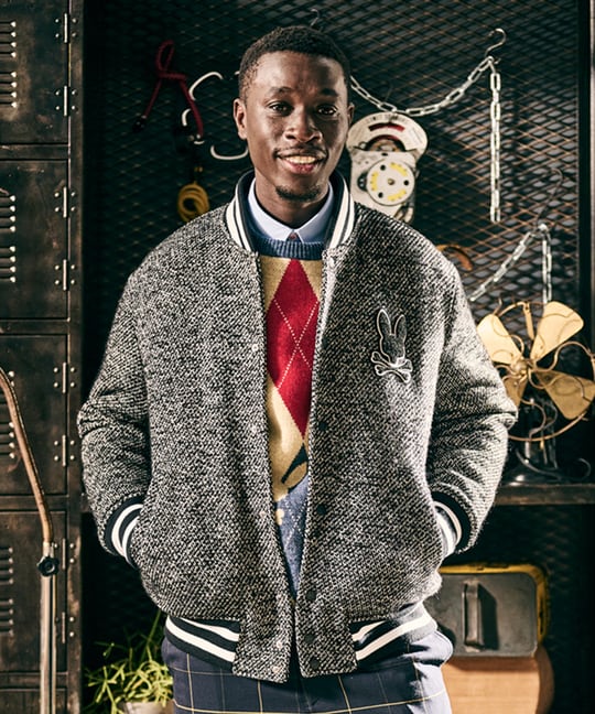 ツイード バーシティジャケット