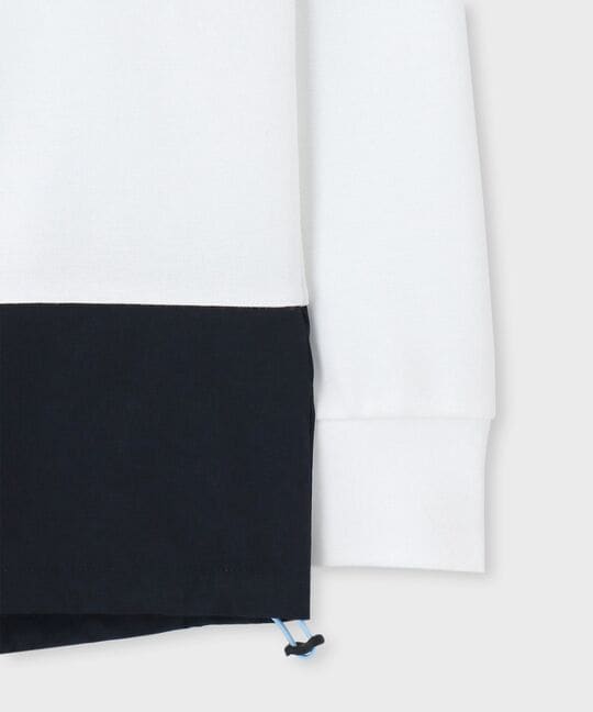 異素材切替 ポンチ ロングスリーブ Tシャツ