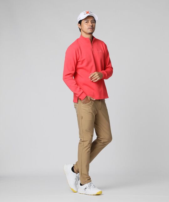 [GOLF]ハーフジップ 長袖モックネック