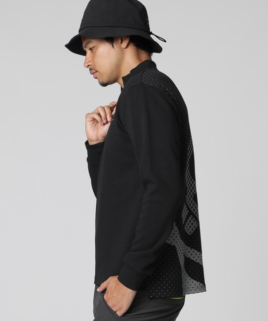 [GOLF]ハーフジップ 長袖モックネック