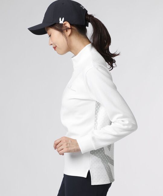 [GOLF][WOMEN]ハーフジップ 長袖モックネック