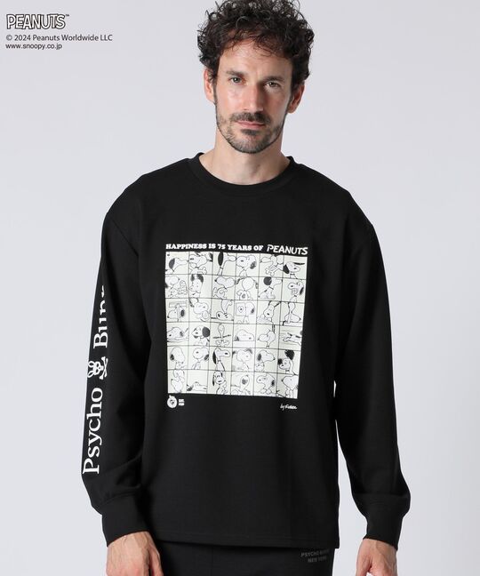 PEANUTS × Psycho Bunnyコラボ 75thデザイン ロングスリーブTシャツ