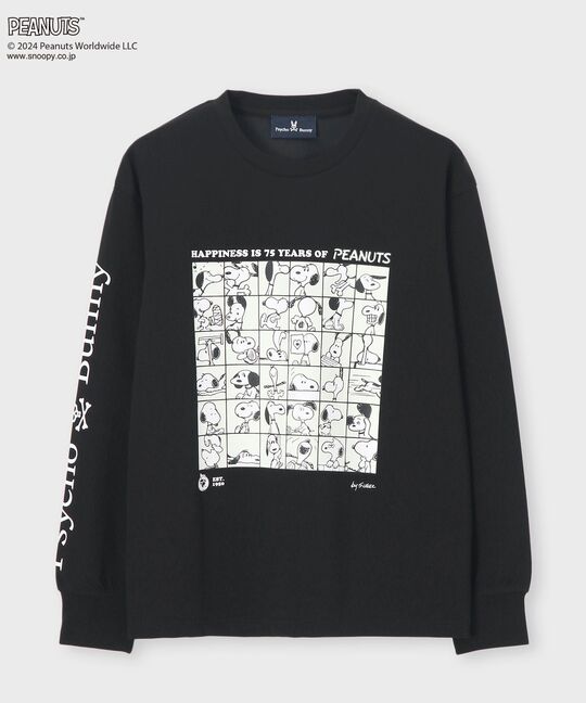 PEANUTS × Psycho Bunnyコラボ 75thデザイン ロングスリーブTシャツ