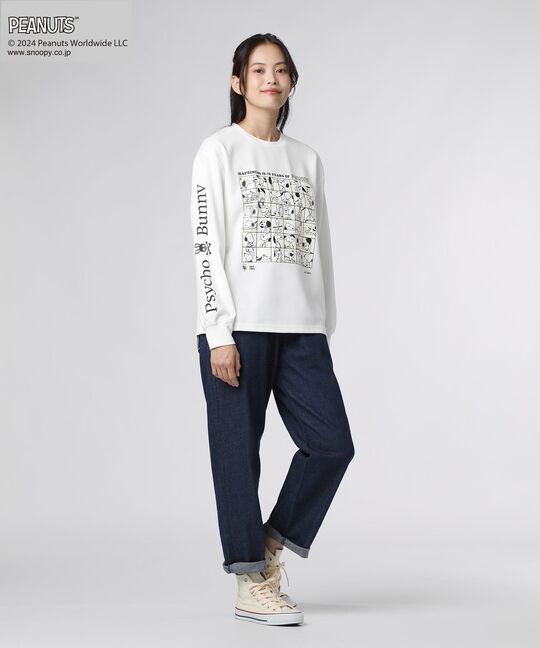 [WOMEN]PEANUTS × Psycho Bunnyコラボ 75thデザイン ロングスリーブTシャツ