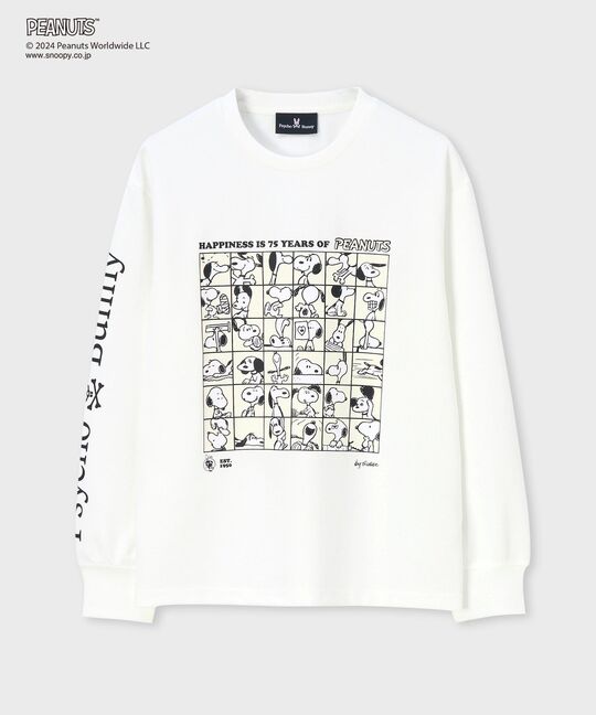 [WOMEN]PEANUTS × Psycho Bunnyコラボ 75thデザイン ロングスリーブTシャツ
