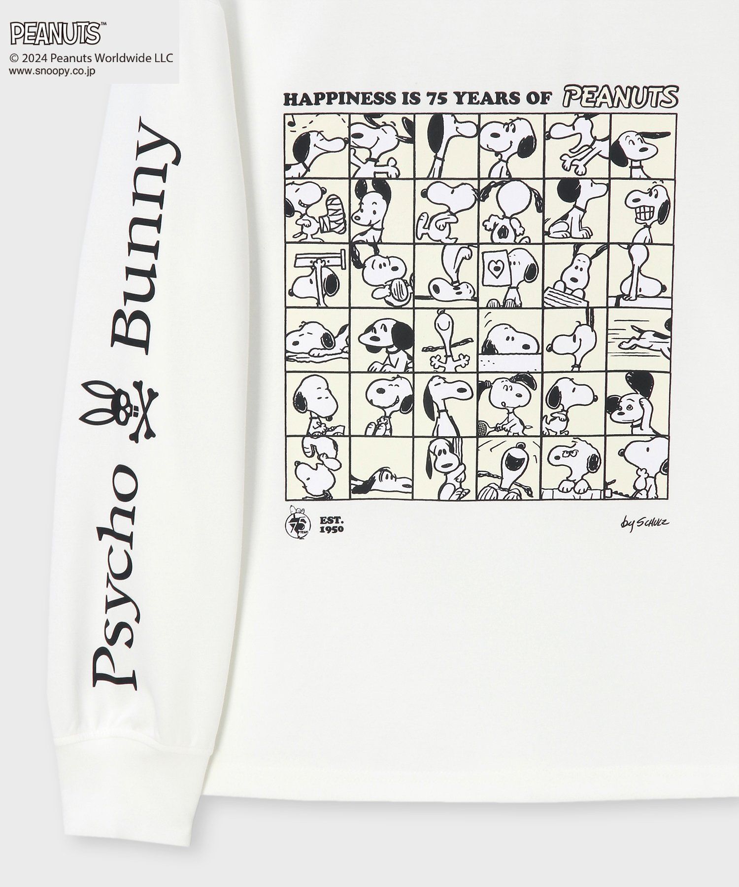 WOMEN]PEANUTS × Psycho Bunnyコラボ 75thデザイン ロングスリーブT