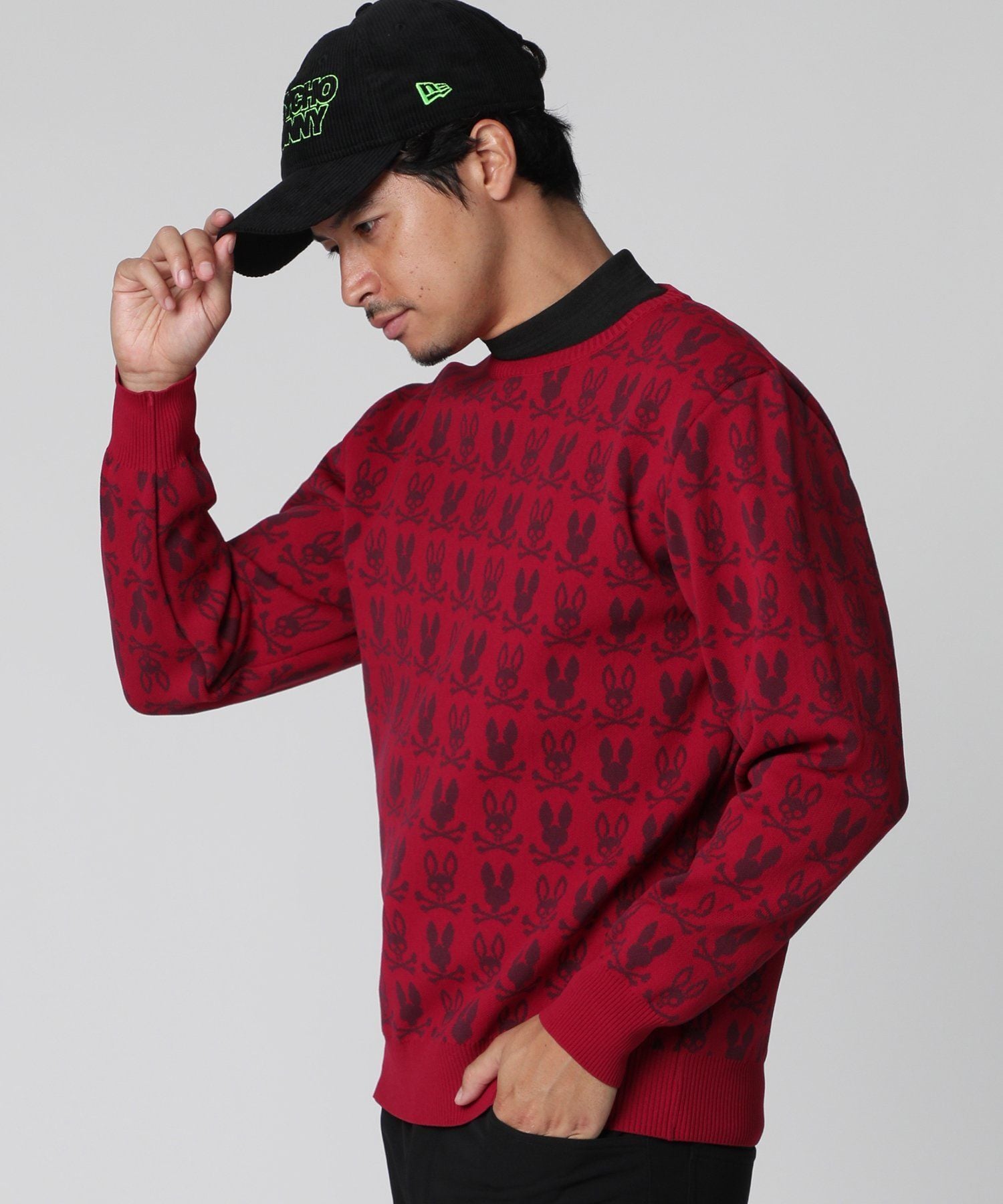 Psycho Bunny ゴルフ　ジャガードタートルセーター　M GOLF]ジャガード ニット｜Psycho Bunny｜サイコバニー 公式ブランド