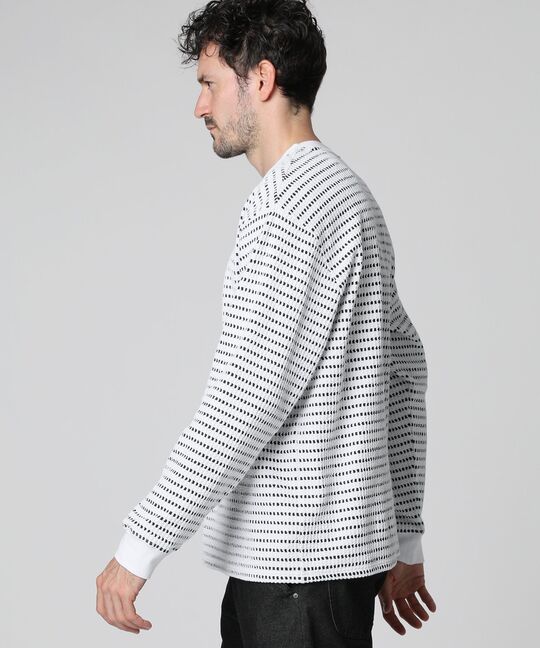 ケーブルライク ボーダー ロングスリーブTシャツ