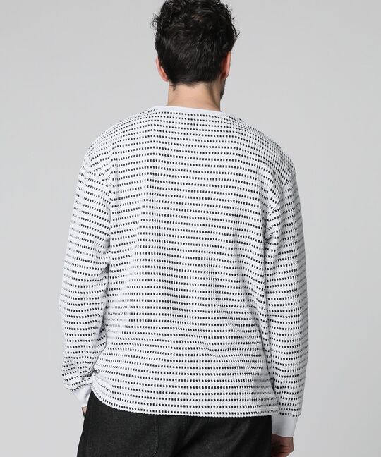 ケーブルライク ボーダー ロングスリーブTシャツ