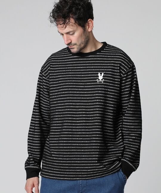 ケーブルライク ボーダー ロングスリーブTシャツ