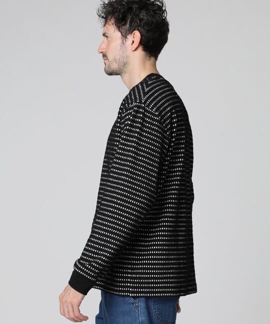 ケーブルライク ボーダー ロングスリーブTシャツ