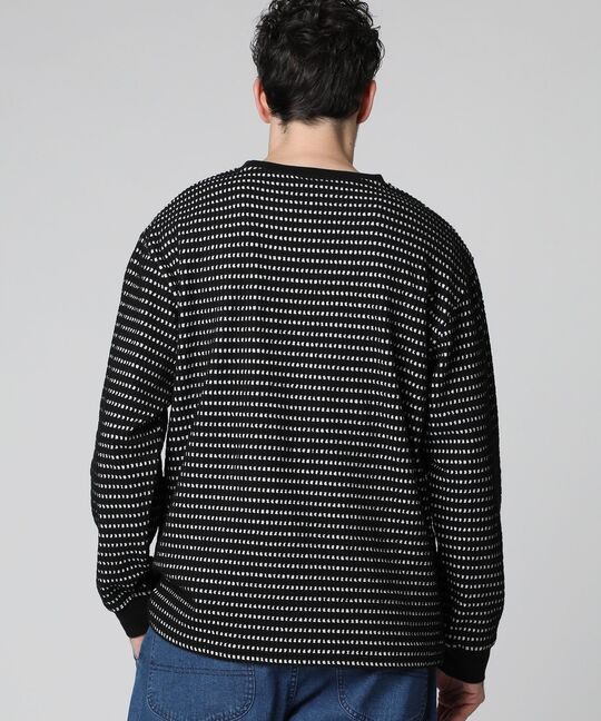 ケーブルライク ボーダー ロングスリーブTシャツ