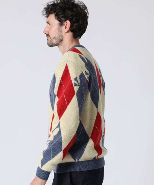 ラムズウール アーガイル ニット