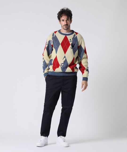 ラムズウール アーガイル ニット