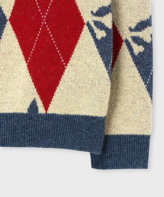 ラムズウール アーガイル ニット