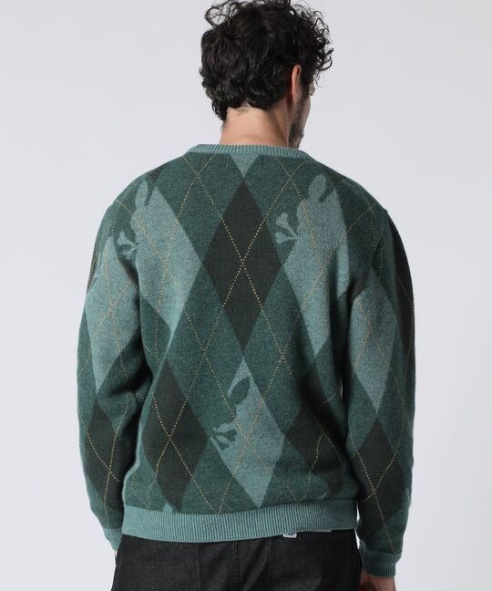 ラムズウール アーガイル ニット