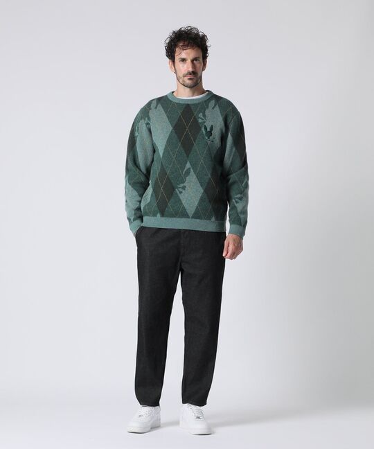 ラムズウール アーガイル ニット