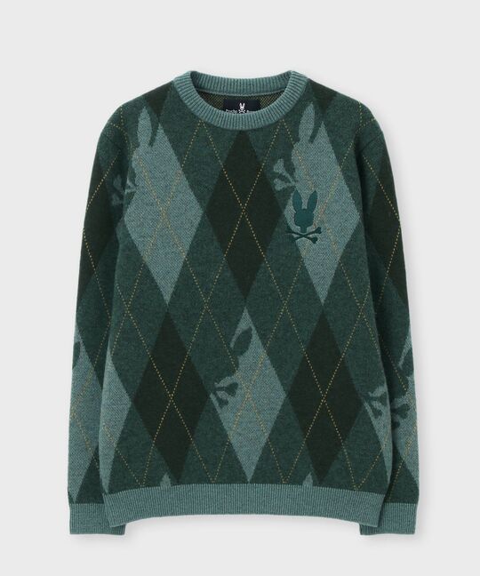 ラムズウール アーガイル ニット