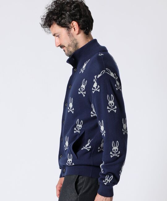 バニーロゴパターン スタンドカラーニット