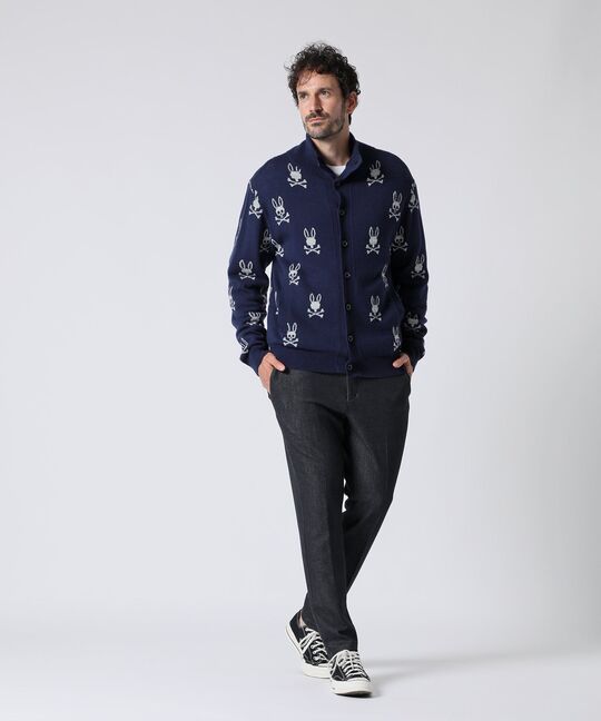 バニーロゴパターン スタンドカラーニット