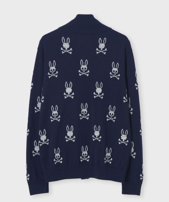 バニーロゴパターン スタンドカラーニット