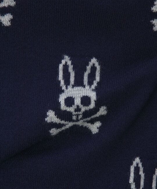 バニーロゴパターン スタンドカラーニット