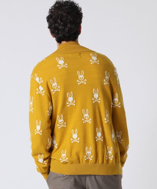 バニーロゴパターン スタンドカラーニット