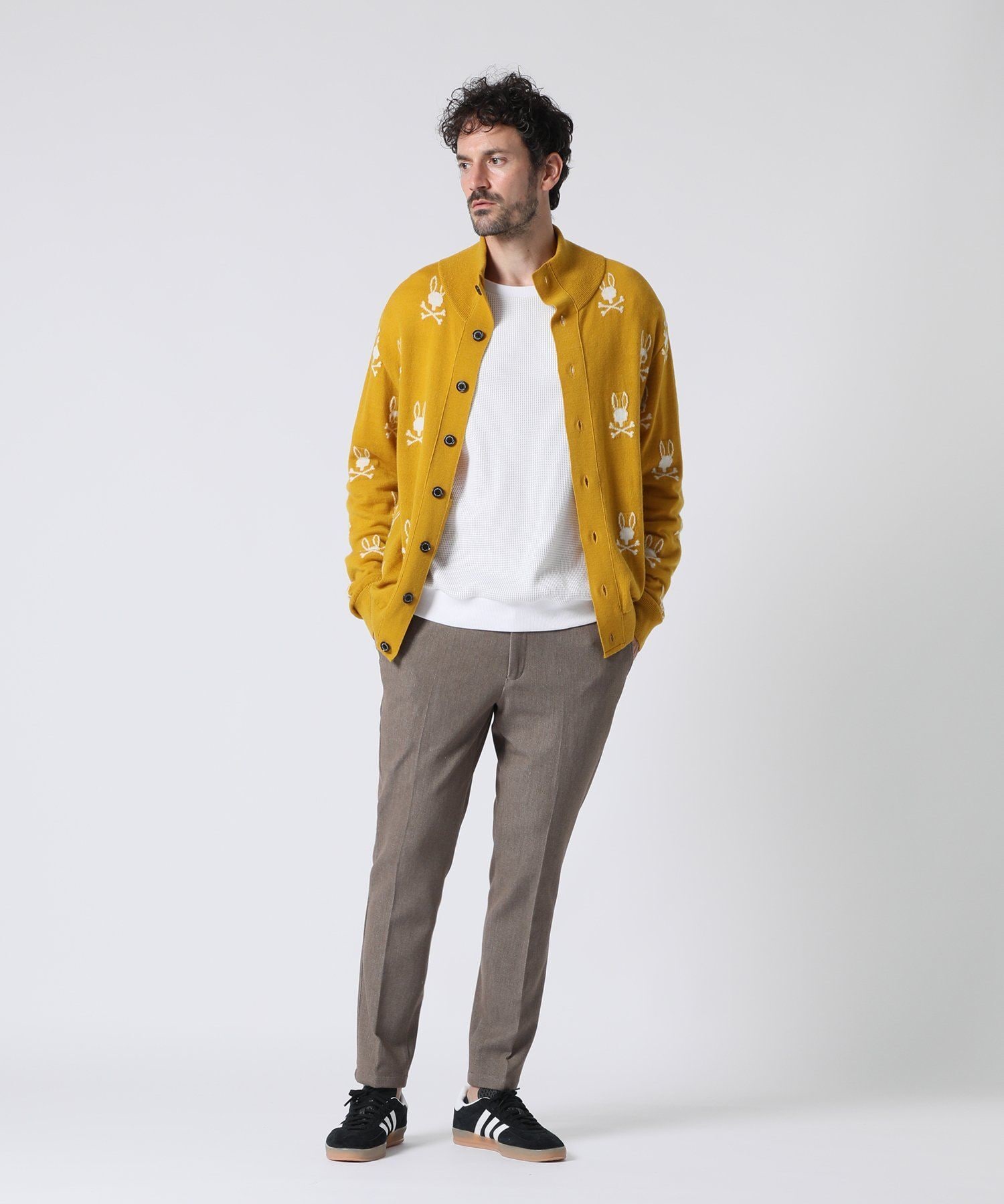 バニーロゴパターン スタンドカラーニット｜Psycho Bunny｜サイコ