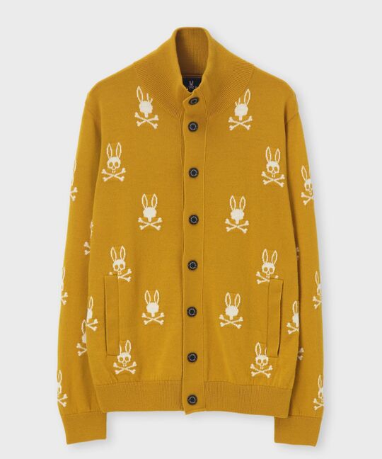 バニーロゴパターン スタンドカラーニット