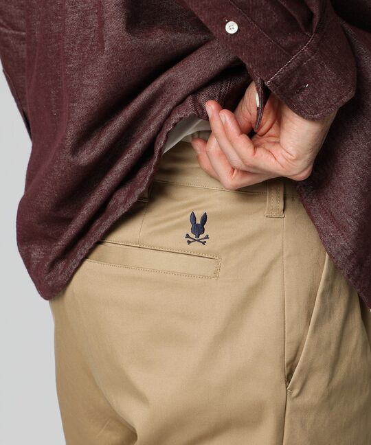 ストレッチ タックテーパード チノパンツ