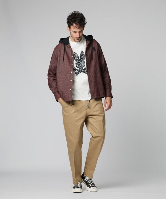 ストレッチ タックテーパード チノパンツ