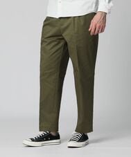 ストレッチ タックテーパード チノパンツ