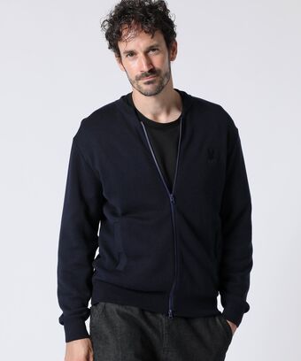 ミラノリブ 　ジップアップ ニット