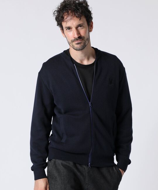 ミラノリブ ジップアップ ニット